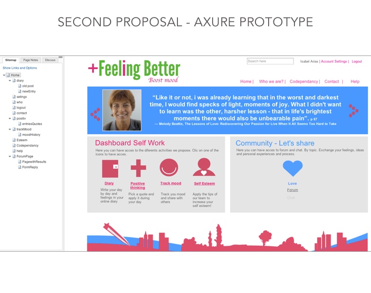 Axure prototype home page